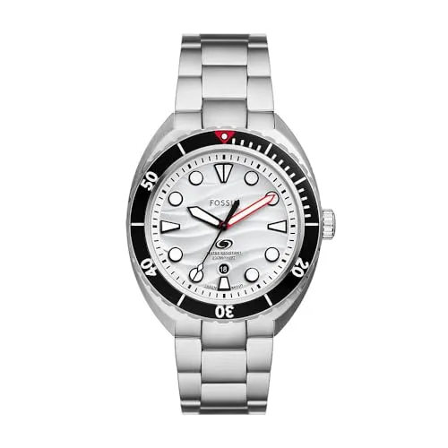 Fossil Watch FS6063 - Stilvolle Herrenarmbanduhr - Armbanduhren für Herren mit 42mm Edelstahlgehäuse, wasserdicht bis 200m - ideal für Wassersport und Alltag. 2 Jahre Herstellergarantie.