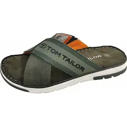 Bequeme Pantolette mit Logoschriftzug, Größe 42, khaki - Wanderschuhe aus Lederimitat und Textil, ideal für entspannte Sommertage mit hohem Tragekomfort.