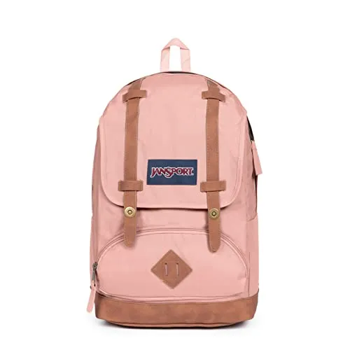 JanSport Alltags-Rucksack Cortlandt rose 25 Liter - Taschen – Robuster Rucksack aus 100% recyceltem Polyester mit gepolstertem Laptopfach und stilvollen Zurrgurten in Wildlederoptik, ideal für Schule und Freizeit.