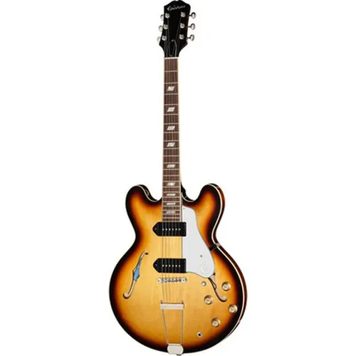 Epiphone USA Casino Vintage Sun B-Stock - Klassische Hollowbody E-Gitarre - E-Gitarren-Set, B-Stock Epiphone USA Casino Vintage Sunburst; legendäre Hollowbody mit Gibson USA P-90 Tonabnehmern für einzigartigen Klang, inkl. Koffer, ideal für Profis und Liebhaber.