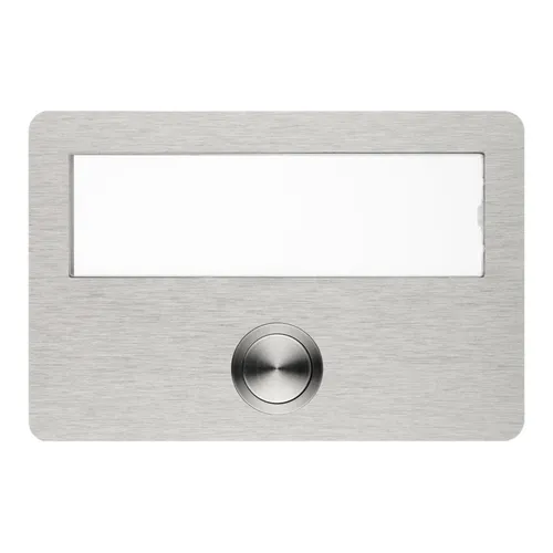 Grothe 55640 Klingel mit Namensschild Edelstahl - Türglocke Druckknöpfe mit großem, beleuchtetem LED-Namensschild und hochwertiger Edelstahlfront, ideal für eine stilvolle Hausbeschilderung.