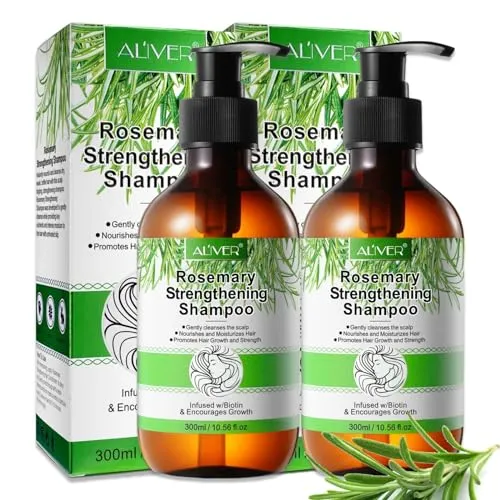 P-Beauty Rosmarin Shampoo für Haarwachstum 2x300ml - Shampoo gegen Haarausfall mit natürlichem Rosmarinöl, fördert gesundes Haarwachstum und verbessert die Mikrozirkulation der Kopfhaut für kräftigeres Haar.