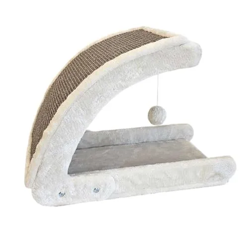 Nobby Kratzbrett Curvy 50x30x36cm für Katzen - Beige Kratzmatte aus robustem Sisal, ideal für die Pflege der Krallen Ihrer Katze, bietet Komfort und Spielspaß.