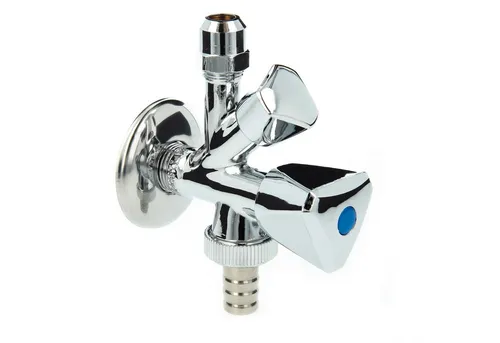 tecuro Geräteventil Kombiventil WAS Geräteventil Eckventil - Messing verchromt