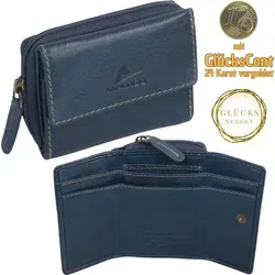 Echtleder Minibörse mit Kreditkartenfach, blau