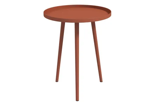 Outsunny Beistelltisch Garten, wetterfester runder Kaffeetisch - Camping-Möbel: Robuster, wetterfester Gartentisch aus Stahl mit erhöhtem Rand, ideal für Outdoor und Indoor. Perfekt für Balkon, Terrasse oder Garten, belastbar bis 20 kg.