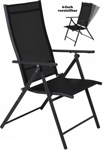 Pro Garden Klappstuhl 59 x 108 cm - Gartenstuhl für den perfekten Komfort im Freien, mit verstellbarer Rückenlehne und stabiler Stahlkonstruktion, ideal für Garten und Camping.