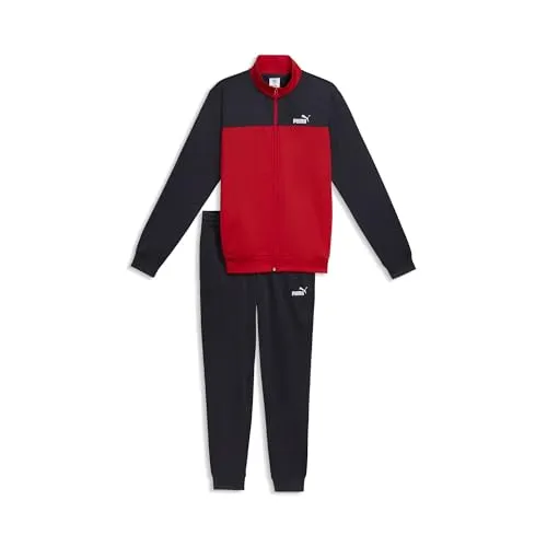 PUMA Herren Colourblock Trainingsanzug L, New Navy Blue - Stylischer Trainingsanzug mit regulärer Passform, aus hochwertigem Jerseystoff. Ideal für aktive Tage, bietet Bewegungsfreiheit und einen modernen Look.