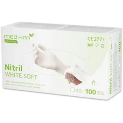 Medi-Inn Nitril-Handschuhe Nitril White Soft Einmalhandschuhe, weiß, puderfrei weiß L