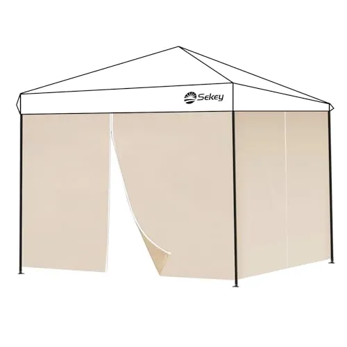 Sekey 2PCS Seitenwände für Pavillon 3x3 - Wasserdicht & Winterfest - Praktische Seitenwände für Pavillons, bieten optimalen Regen- und Sonnenschutz. Ideal für Outdoor-Veranstaltungen, mit 2 Reißverschlusstüren für einfachen Zugang.