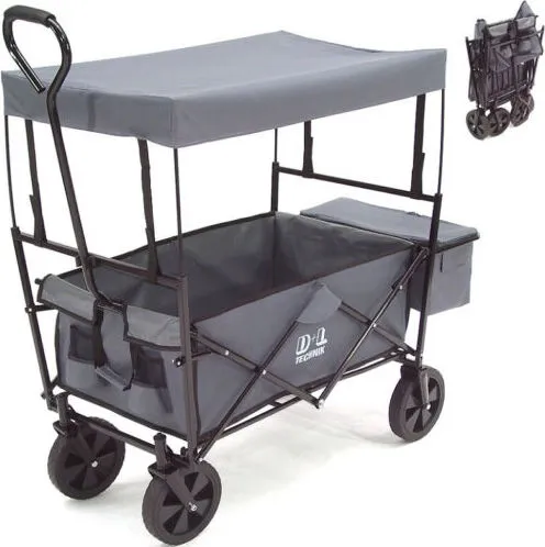 Faltbarer Bollerwagen mit Sonnendach 56601 grau