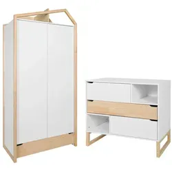 BABYZIMMER 2-teilig Juliette Weiß und Holz