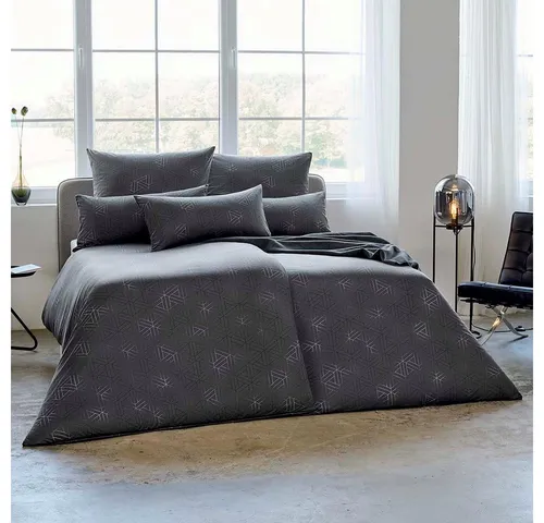 Estella Mako Jersey Bettwäsche Pippa Rauten Dreiecke 155x220 - 2-teiliges Bettwäsche-Set aus Mako-Jersey, 100% Baumwolle, hautsympathisch und bügelfrei. Genieße seidenweichen Schlafkomfort in deutscher Markenqualität!