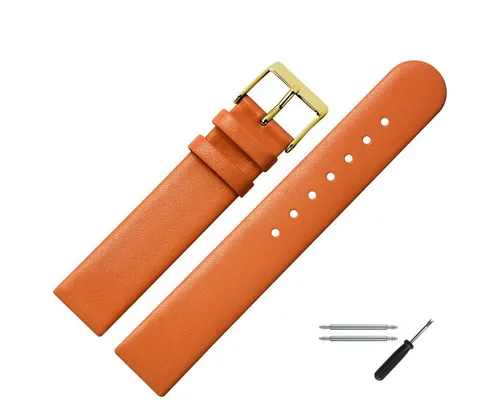 MARBURGER Uhrenarmband 20mm Leder in orange von marburg
