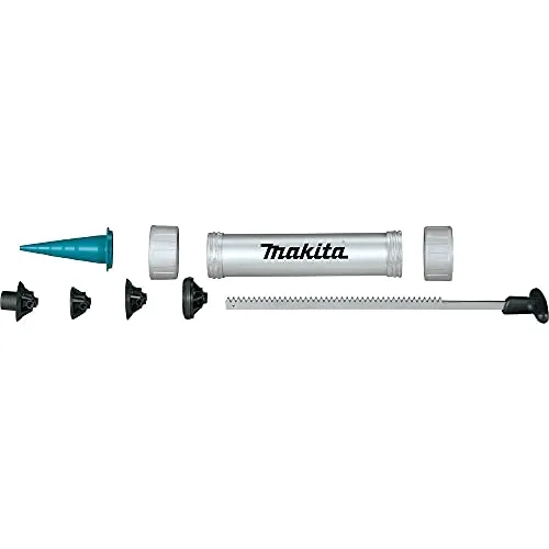 Makita Kartuschenhalter 191P89-6 Set - Kartuschenpressen-Zubehör für Makita Modelle, inklusive Halter, Schraubverschlüsse und Düsen für eine schnelle und einfache Montage von 400ml Kartuschen.
