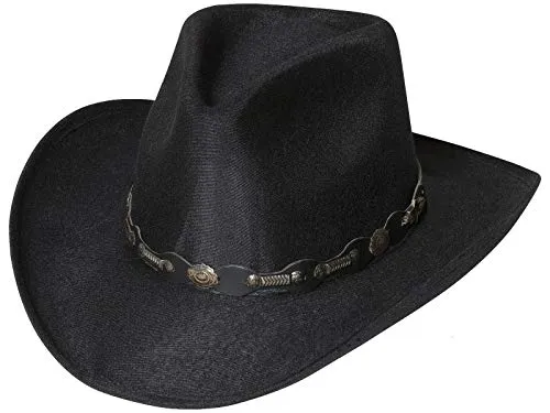 Stars und Stripes Wollhut Westernhut Country Filzhut Damen Herren Outdoor »Atlanta« Schwarz Gr.53