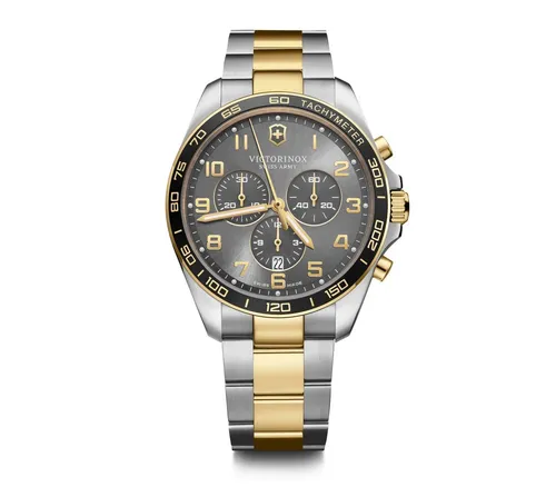 Victorinox 241902 Fieldforce Chronograph Herrenuhr 42mm - Chronograph für Herren, 10ATM wasserdicht, Schweizer Präzision mit elegantem Design und langlebigem Edelstahlarmband.