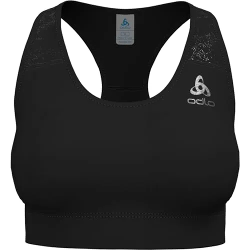 Odlo The Essentials Print Bralette XS - Nachhaltige Sportunterwäsche - Sportunterwäsche für Damen, aus 93% recyceltem Polyester, mit herausnehmbaren Pads und reflektierenden Details für mehr Sicherheit beim Laufen.