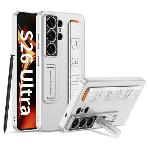 Handy Hülle Halteband für Samsung Galaxy S26 Ultra Kunststoff Silikon Silber