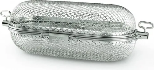 Edelstahl Drehspieß-Grillkorb silber, rund von Napoleon