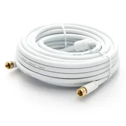 PremiumX 30m BASIC-LINE SAT TV Antennenkabel F-Anschlusskabel Koaxial-Kabel mit Mantelstromfilter HDTV 4K - Weiß