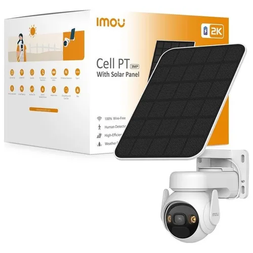 IMOU Cell PT Solar Kit IPC-K9EP-3T0WE - WLAN IP Überwachungskamera 2304 x 1296 Pixel, kabellos und wetterfest für umfassende Heimsicherheit
