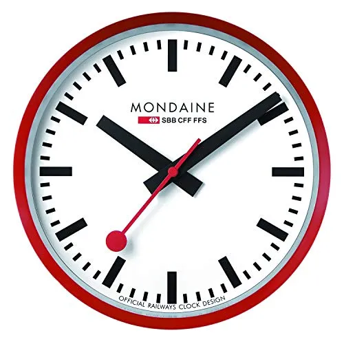 MONDAINE Wanduhr A990.CLOCK.11SBC in rot von Mondaine