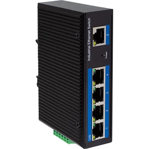 LOGILINK NS200 - 5-Port Fast Ethernet Switch, robustes Metallgehäuse für extreme Temperaturen von -40°C bis +80°C