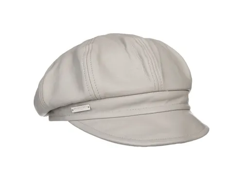 Seeberger Ballonmütze (1-St) Schildmütze mit Schirm grau M (56-57 cm) - Elegante Ballonmütze aus hochwertigem Leder, ideal für stilvolle Outfits. Mit praktischem Schirm (5,5 cm) für zusätzlichen Schutz. Perfekte Passform für Größe M (56-57 cm).