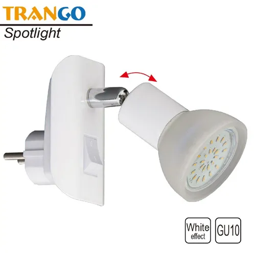 11-046 LED Leseleuchte weiß inkl. Leuchtmittel Schalter Glas weiß Trango