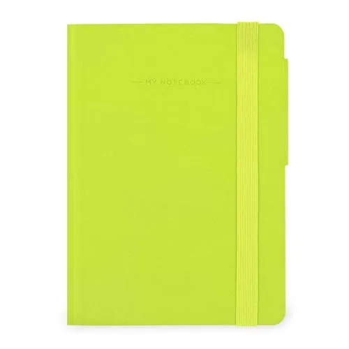 Legami - Weißes Papier Notizbuch My Notebook, Chartreuse, Small, FSC-zertifiziertes Papier, 192 Seiten, weicher Einband, elastischer Verschluss, 9.5 x 13.5 cm