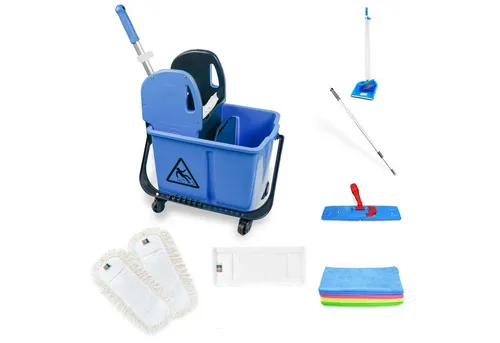 Hypafol 2-Kammer-Mini-Reinigungswagen mit Mopp-Presse von Hypafol