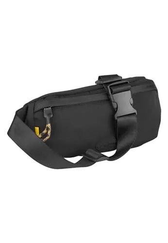 camel active Terra Herren Gürteltasche - Klein Schwarz, praktische und nachhaltige Bauchtasche mit verstellbarem Gurt und Reißverschlussfächern