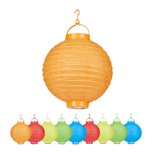 Bunte Papierlaternen Set in gelb von Relaxdays