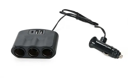 All Ride Zigarettenanzünder-Verteiler Auto LKW 2-fach Steckdosen Verteiler, 2x USB-A und 1x USB-C-Anschluss