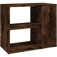 vidaXL Beistelltisch Räuchereiche 60x30x50 cm - Stylischer Couchtisch aus langlebigem Holzwerkstoff mit 2 Einlegeböden für optimalen Stauraum und stabiler Oberfläche für Getränke und Dekoration.