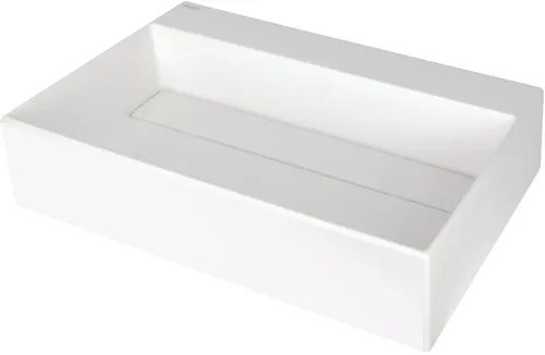 Deante Correo Aufsatzwaschbecken in Granitoptik - Elegantes Weiß Aufsatzwaschbecken im Granitlook, ideal für moderne Badezimmer. Komplett-Set mit einfacher Montage und mehrsprachiger Anleitung für unkomplizierte Nutzung.