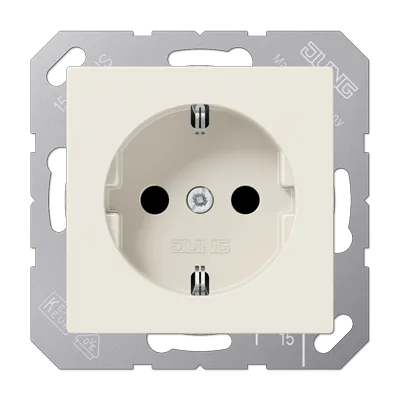 Jung A1520KI Schutzkontakt-Steckdose, 16 A 250 V ~, SAFETY+, Duroplast, Serie AS, weiß