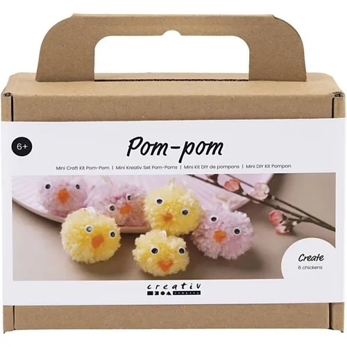 Mini Kreativ Set Pompons Küken sortierte Farben Ostern