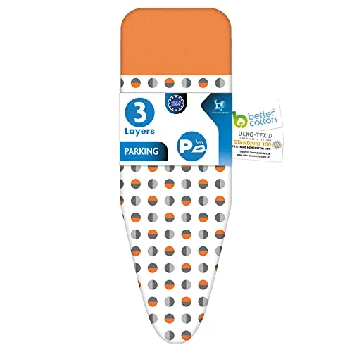 LaundrySpecialist Bügelbrettbezug mit HITZEBESTÄNDIGER PARKPLATTE für Bügeleisen