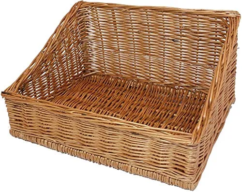 Dekoleidenschaft Regalkorb aus Weide - Regalkorb aus Weide, handgefertigt und stabil, ideal für Gastronomie und Verkauf, perfekt zur ansprechenden Präsentation von Lebensmitteln.