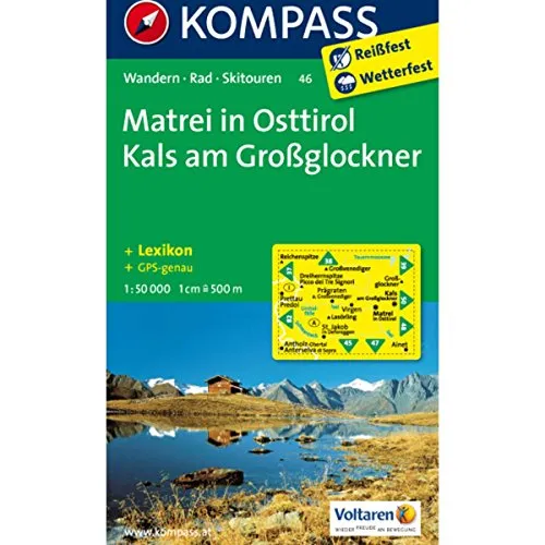 Matrei in Osttirol - Kals am Großglockner: Wanderkarte mit Aktiv Guide, alpinen Skirouten und Radrouten. GPS-genau. 1:50000 (KOMPASS Wanderkarte, Band 46)