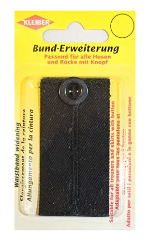 Kleiber Bunderweiterung für Hosen und Röcke aus 100% Baumwolle, schwarz
