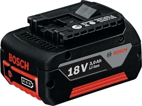 Bosch Akku Professional 18V GBA 3,0Ah Li-Ion - 1600A012UV - Lithium-Ionen Akku mit 3 Ah für leistungsstarke Werkzeuge, ideal für Profi-Handwerker und DIY-Projekte.