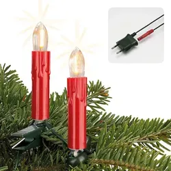 30-tlg. LED-Filament Riffelkerzenkette für Innen - Weihnachtsbeleuchtung mit nur 0,5 Watt Stromverbrauch pro Kerze, ideal für sicheres und stilvolles Schmücken Ihres Weihnachtsbaums. Der 70 cm Fassungsabstand sorgt für frustfreies Anbringen.