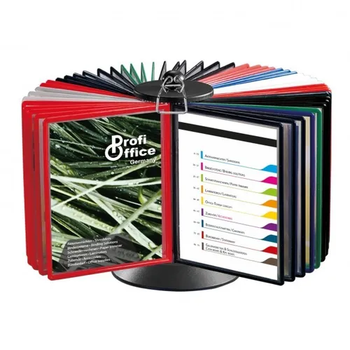 OfficeForce Präsentationsrondell mit 10 Klapprahmen, drehbar - Präsentationszubehör, ideal für effektive Präsentationen und visuelle Displays, platzsparend und drehbar für einfachen Zugriff.