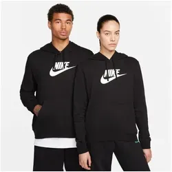 Nike NSW Club Hoodie Damen - Bequemer Stil in Black-White, Größe M HW 2024 - Hoodie aus weichem Baumwoll-Mischgewebe mit flauschig angerauter Innenseite; ideal für gemütliche Tage und sportliche Aktivitäten.