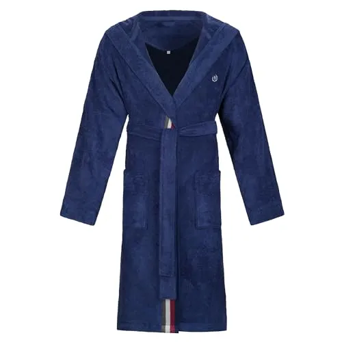 Bugatti Bademantel Decimo, Blau, Flauschig und Hochwertig - Hochwertiger Bademantel für Herren in Blau, besonders flauschig und nach Oeko-Tex® Standard 100 zertifiziert, ideal für entspannte Stunden zu Hause.
