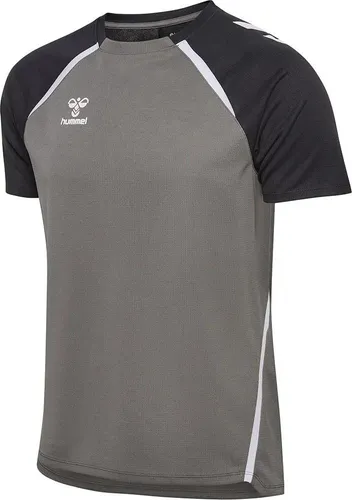 Hummel Lead 2.0 Kurzarm-T-Shirt für Herren - Grau XS - Das Hummel Lead 2.0 Kurzarm-T-Shirt bietet dank Beecool-Technologie hohe Atmungsaktivität und schnellen Feuchtigkeitstransport. Ideal für sportliche Aktivitäten, sorgt es für optimalen Tragekomfort und eine moderne Passform.
