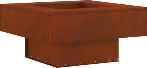 vidaXL Cortenstahl quadratische Feuerstelle - Moderne Außenheizung aus rostbeständigem Cortenstahl, ideal für Terrassen und Gärten. Schafft eine einladende Atmosphäre für gemütliche Abende im Freien.